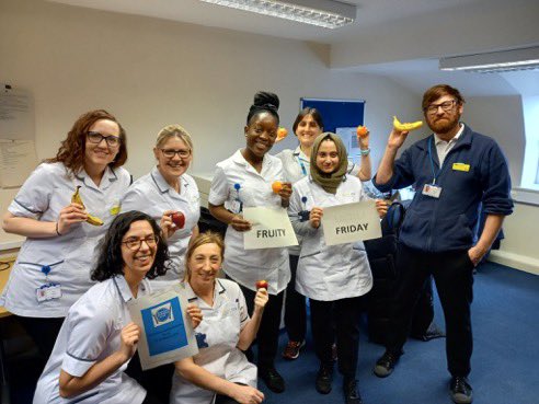 Our lovely Community Dietetic and Speech and Language Therapy Teams are celebrating the end of #NutritionandHydrationWeek23 with #FruityFriday.They've been working hard to spread positive nutrition and hydration messages to the people of Bury. <a href="/BDA_Dietitians/">British Dietetic Association</a> <a href="/BuryCO_NHS/">Bury Care Organisation</a> <a href="/NHWeek/">N&H Week</a>