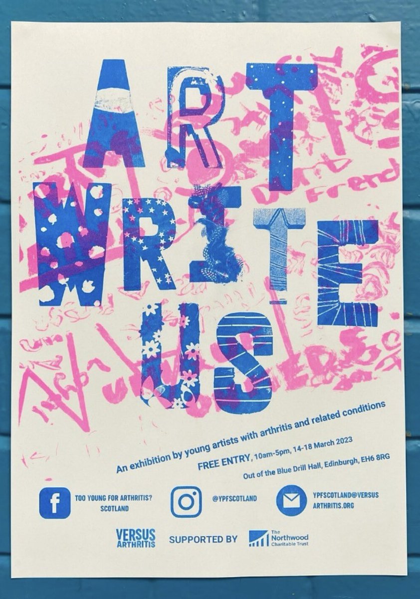 KlaireConnor's tweet photo. Today is @WORDDay_org A chance to raise awareness & learn about arthritis and rheumatic diseases in Young People, itโs also the very last day to see the fabulous #ArtWriteUs exhibition in Edinburgh! #JointCreativity #JIA #Arthritis https://t.co/Q6gqsMPWkb