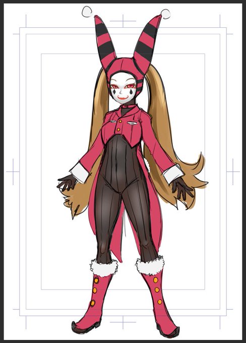 女ピエロなキャラデザ雑描き_(:3」 ∠)_ 