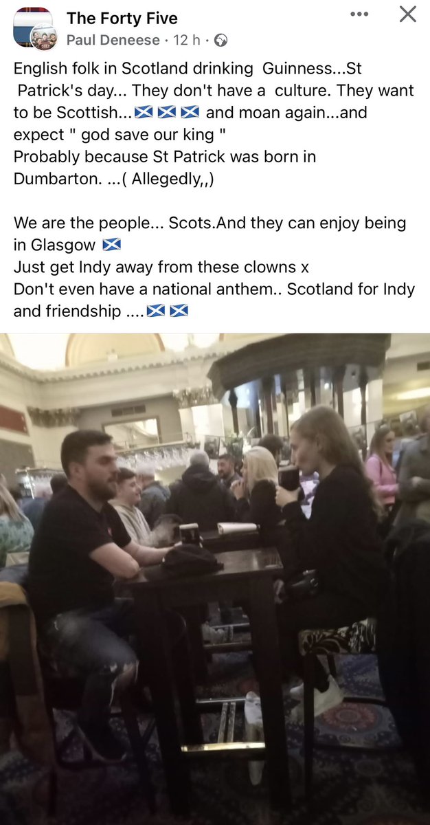 Taking a photo of a young English couple in Glasgow, just minding their own business, and post it online with abuse. What has Scotland turned into?