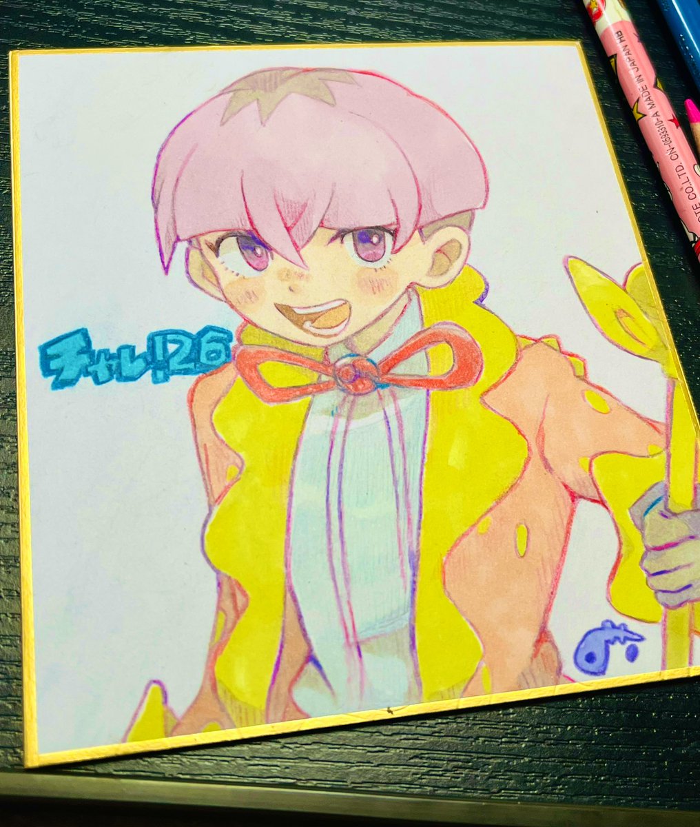「チャレ! 交換用色紙はオルティガくんにしました 」|のここり　固定通販中のイラスト