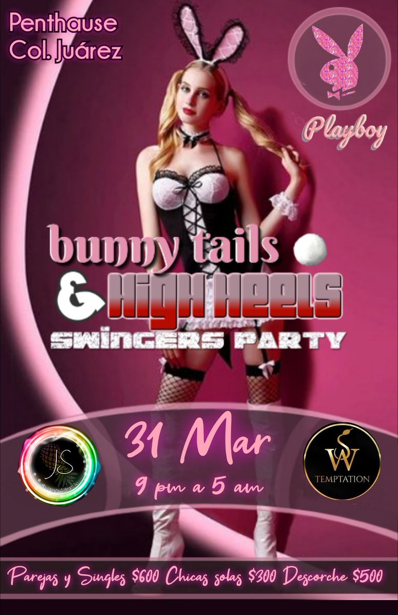 SW Temptation

🗓 Viernes 31 de Marzo 
⏰21:00 a 5:00
📍 Col. Juárez

🎟👫Parejas y Singles $600
 🎟🦄$300
🍾 Descorche $500

 Reservación con Prepago

🔥Show de Sorpresa🔥
🥃Barra Libre $600 de 10:00 a 3:00
🎁 Regalos de nuestros patrocinadores

🚨Solo 30 accesos🚨

#JovenesSw