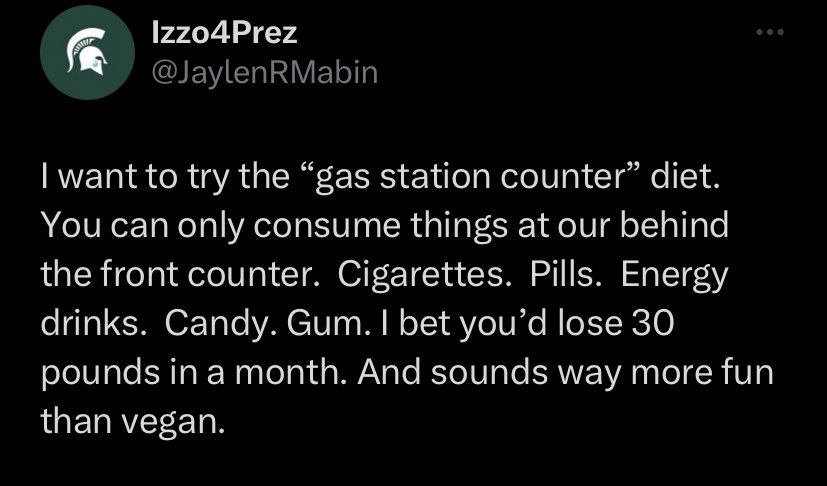 thinxwitch's tweet image. New diet just dropped girlies