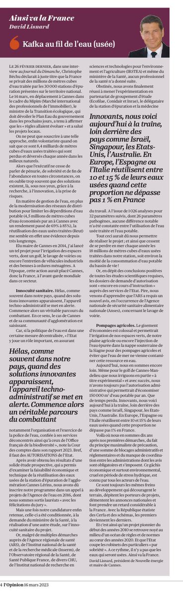 RomainMarsily's tweet photo. Effarant récit de @davidlisnard. Quand la technocratie et la bureaucratie sont les principales ennemies de l’écologie, et en l’occurrence de la si nécessaire lutte contre le gaspillage de l’eau… https://t.co/krgK0Jqvjb