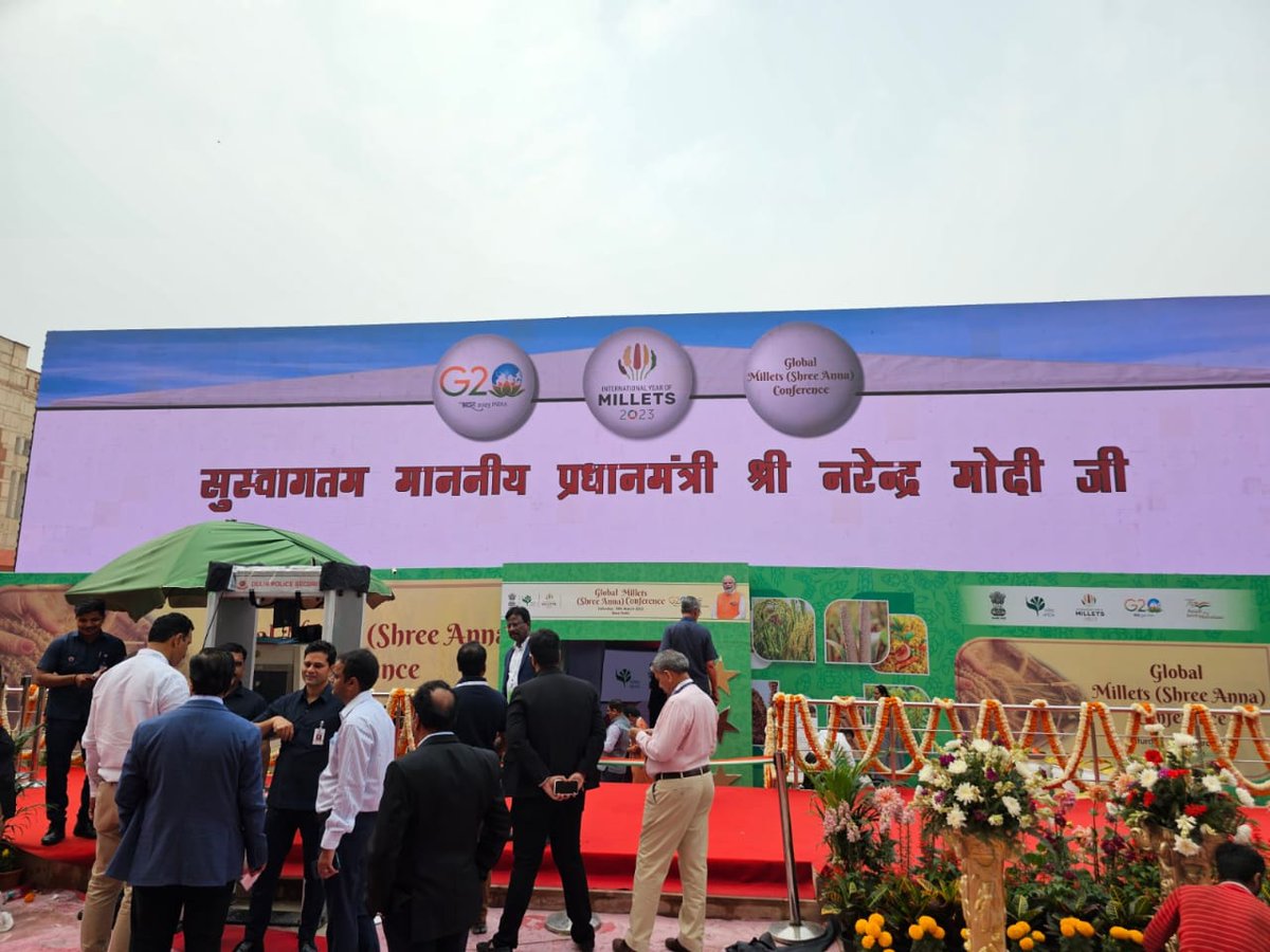 360Expression's tweet photo. Proud to be a part of #ShreeAnnaConference
Hon’ble @PMOIndia inaugurates 2-day #Globalmillets conference in #Delhi
#IYM2023 
@PMOIndia
 @nstomar
 @kailashbaytu
 @shobhabjp
 @fssaiindia
 @iym2023
#eventagency #eventmanagement #expression360 https://t.co/BUMwssFz6c