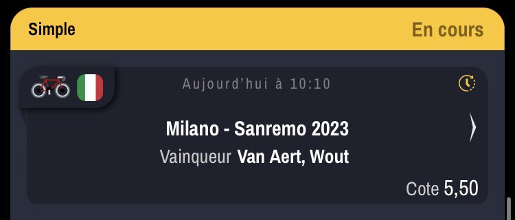 🚧 #MSR 🚧

Parce que ça fait longtemps 🫠

🚵🏼‍♂️ WVA - 5,5

Good luck all 🔥

#TeamParieur
