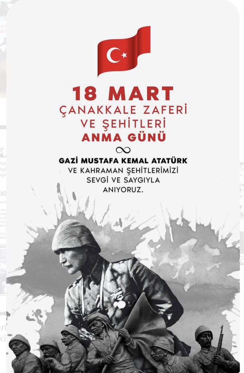 Başta Gazi Mustafa Kemal Atatürk ve silah arkadaşları olmak üzere tüm şehitlerimizi saygı minnet ve şükranla anıyoruz. Mekanları cennet olsun 🤲