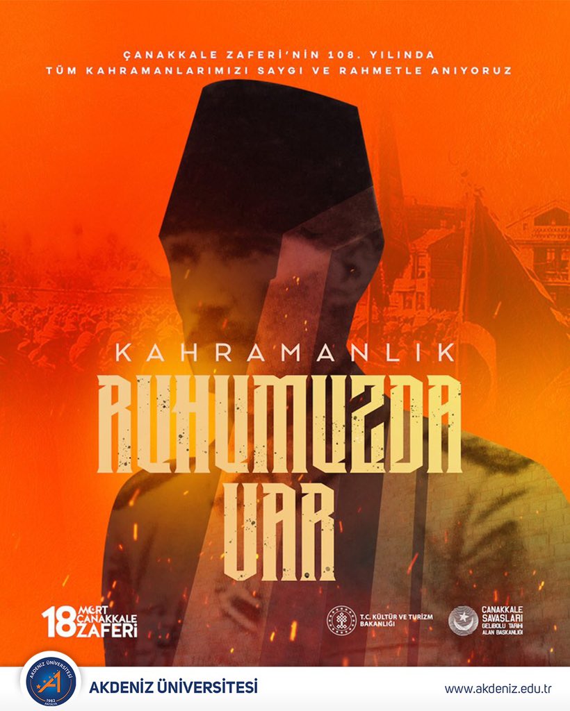 Akdenizun's tweet photo. #ÇanakkaleZaferi’nin 108. yılını kutluyor, başta Gazi Mustafa Kemal Atatürk olmak üzere tüm kahramanlarımızı saygı ve minnetle anıyoruz. #ÇanakkaleGeçilmez https://t.co/0dRsVGnjJC