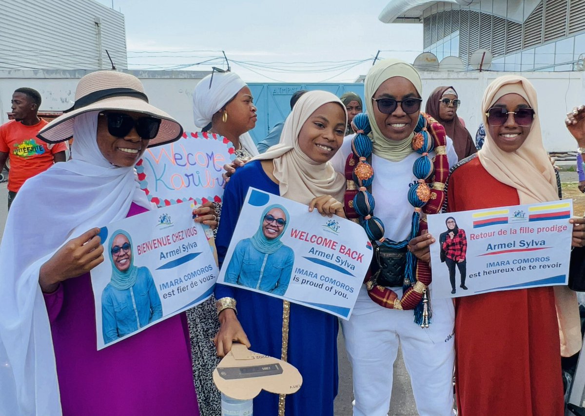 imara_comoros's tweet photo. Warm welcome To our STEM Coordinator and Educator @SylvaArmel.
Welcome back Home. Congratulations again for your MA in Conference Interpreting & for being the first π°π²female graduated from the Pan African University.
#STEMGeneration #ProfesionalInterpreter https://t.co/yk2T2u43rE