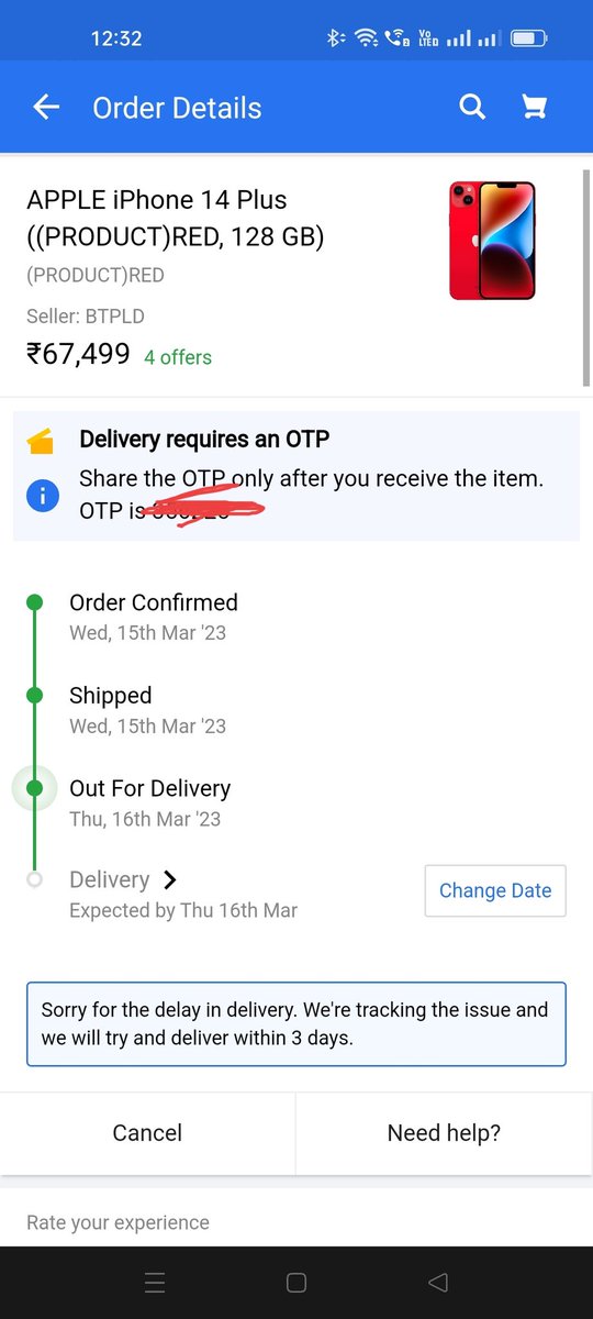 anantmesmerize's tweet photo. It's been 3 days and no resolution has been provided by @Flipkart @flipkartsupport I have paid the amount for my phone and they are not delivering it, the only answer they have is 'we are working on it' is this how you treat your customer https://t.co/wuhBOTR2Fu
