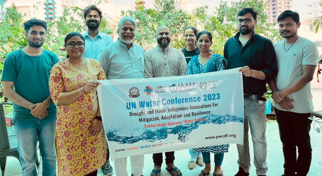 Today, Waterman heads to the 'United Nations World Water Conference-2023' to discuss water issues and share innovative solutions.
Stay tuned for updates on upcoming schedule about event ! 
@watermanofindia
#WaterConference2023 #watermanrajendrasingh #tarunbharatsangh