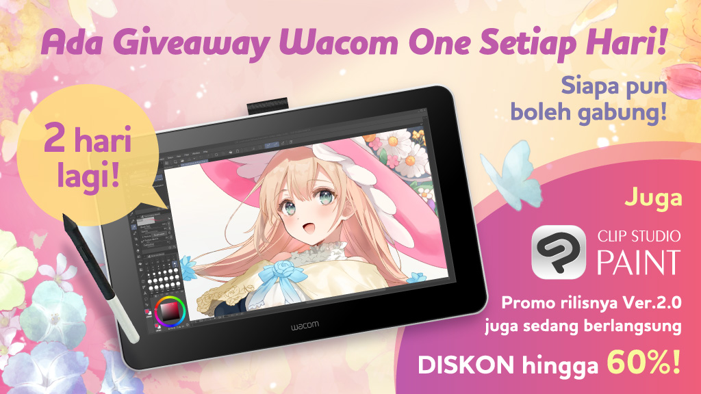 clipstudiopaint's tweet photo. Giveaway Wacom One untuk satu orang setiap hari! Cukup follow &amp; RT postingan ini. Kesempatan tinggal 2x lagi. Promo rilisnya CSP Ver.2.0 dgn banyak fitur baru juga berlangsung s/d 20 Maret pukul 15:00 WIB! Pelajari selengkapnya: https://t.co/4smIoVySZt https://t.co/rjnq1d2zHJ