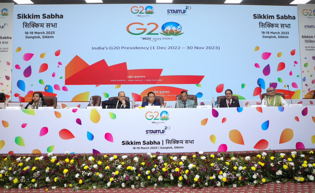 Delighted to be a part of the S20 summit held at Chintan Bhawan, Gangtok. The #G20 Presidency to India once again signifies the confidence and commitment of both the developed and developing countries. @SomParkashBJP 1/5
