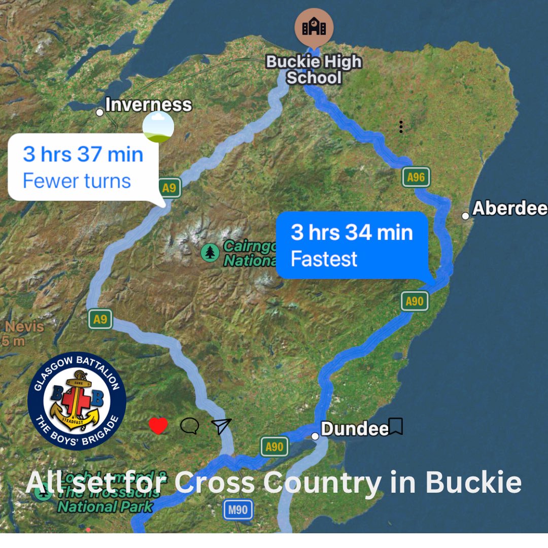 TheBBGlasgow's tweet photo. Battalion teams on our way north for the Scottish Cross Country Championships-  team members from 125th, 128th, 135th, 162nd &amp; 208th Glasgow taking part😀 #BoysBrigade #earlystart #LifetotheFull https://t.co/U3fWtxU9LX