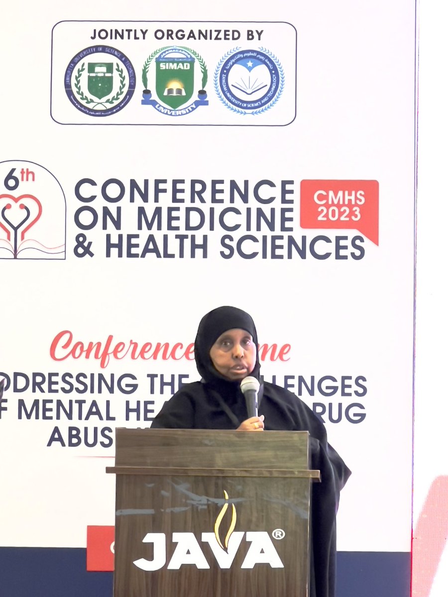 The 6th #CMHS2023 jointly organized by @SIMADUniversity @JamhuriyaUniv @ZUSTUni kicks off in #Mogadishu. Coming 2 days, a very important topic 4 our youth will be discussed & research papers will be well presented in depth by experts in the field. MENTAL HEALTH & DRUG ABUSE.