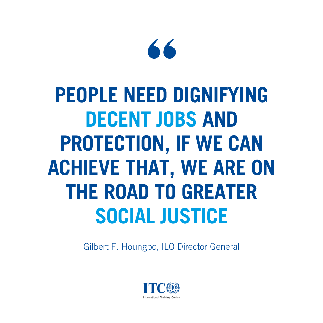 ITCILO's tweet photo. A greater emphasis on social justice is essential for a sustainable recovery from current global crises, says ILO Director General Gilbert F. Houngbo.

Tell us what you think in the comments! 👇

Find an ITCILO course on social justice: https://t.co/KBOg4ukLK0 https://t.co/pX8kkySXPD