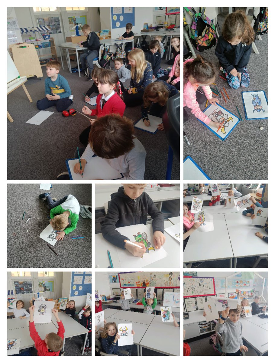 AyrGrammar's tweet photo. Primary 2 created some brilliant Viking pictures this week. They are going to use this as inspiration for their writing next week. #literacy #idl #vikings #writing #art https://t.co/nv03mdb9Qi