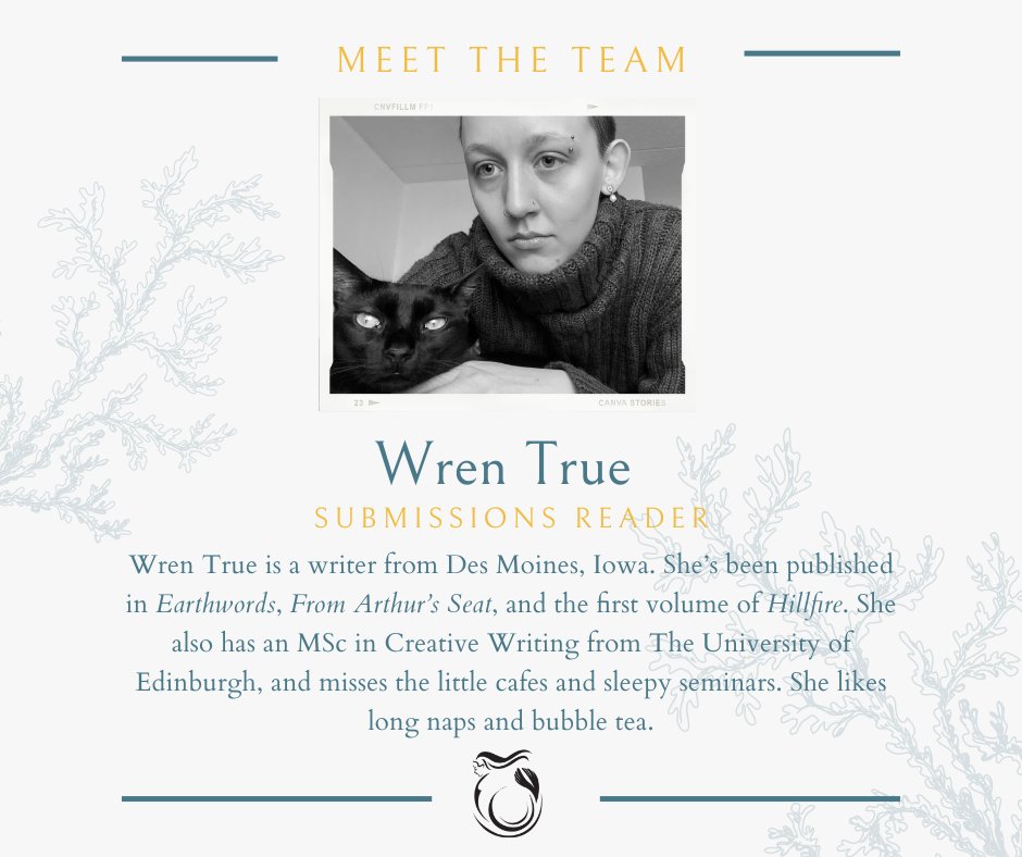 Meet the second batch of The Selkie's submission readers! 📚
<a href="/eveaelle/">Eva Lewis</a> 

#MeetTheTeam #TheSelkie #LiteraryMagazine #WritersNetwork #WritersCommunity #writingsubmissions #litmag #onlinelitmag
