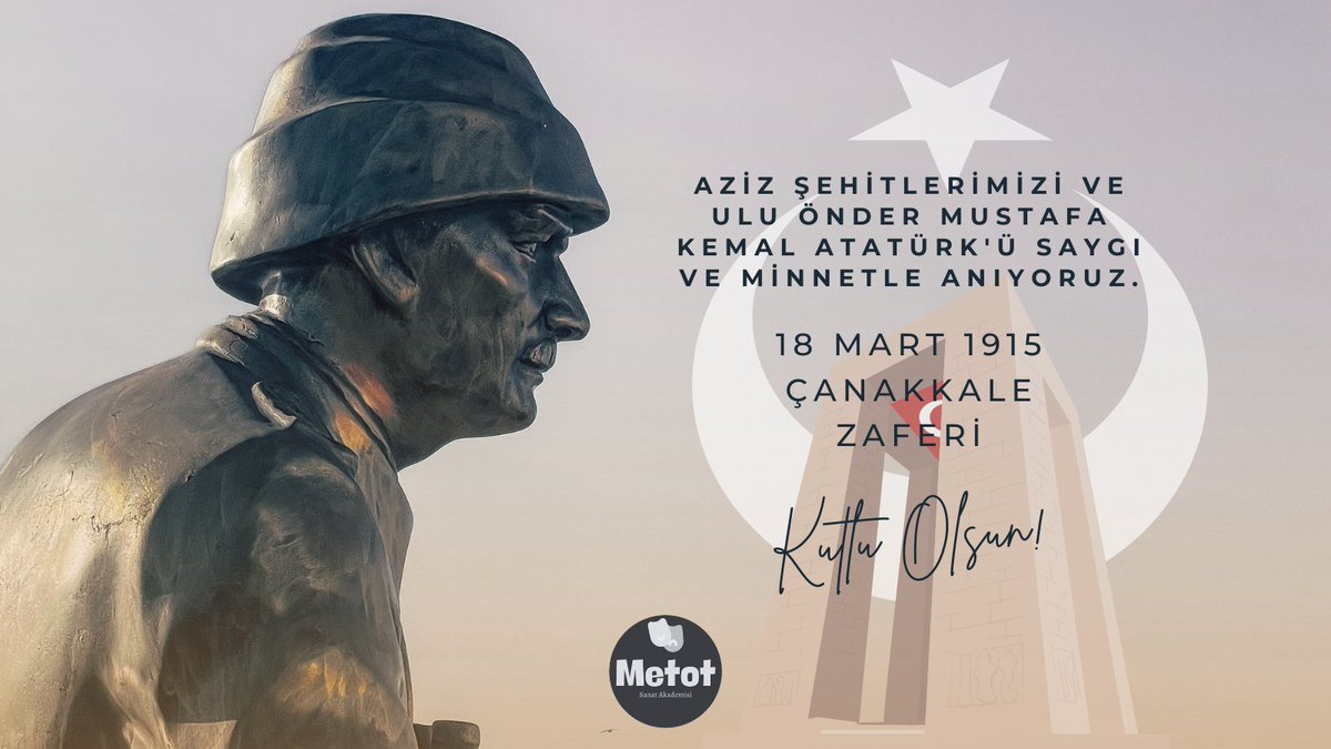 Aziz şehitlerimizi ve Ulu Önder Mustafa Kemal Atatürk'ü saygı ve minnetle anıyoruz.

18 Mart 1915 Çanakkale Zaferi Kutlu Olsun!

#18martcanakkalezaferi