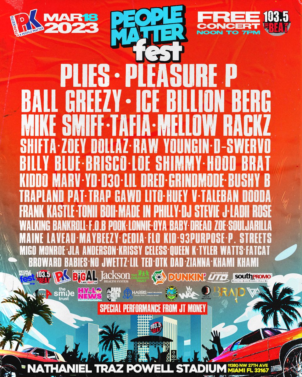 TheEdtalk's tweet photo. Looking forward being one of the media outlets for @PM_Fest in Miami today Saturday, March 18th with artists like @plies and some of the hottest artists from Miami and Broward. 
@Papa_Keith @PK4PM @1035TheBEAT #PeopleMatterfest #PMFEST2023
#PMFEST #PK4PM #24HOURCEASEFIRE https://t.co/2ioi4AaTTP