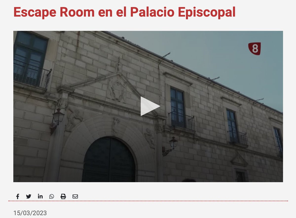 Nuestro profesorado ha trabajado en <a href="/palaciosegovia/">Palacio Episcopal Segovia</a> animando y asesorando en la creación del #ScapeRoom y #RealidadAumentadaMixta y en el desarrollo de visitas desde la narrativa, gamificación y metaverso. Calidad máxima! <a href="/carmencantillo/">Carmen Cantillo</a> <a href="/javiergilquinta/">Javier Gil Quintana</a> <a href="/jjavierhueso/">Jose Javier Hueso</a> <a href="/Symonboss/">Simón Gil Tévar</a>