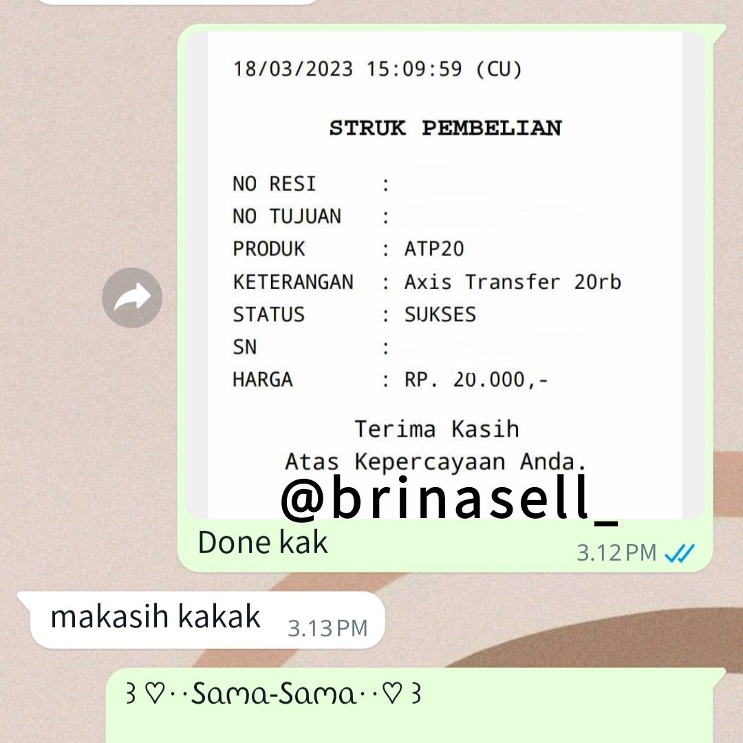 brinasell_'s tweet image. 4. Pulsa TF Axis
#testibrinasell_ #pulsaaxis