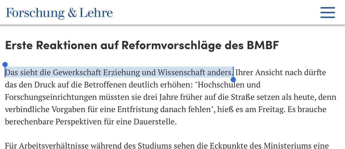 Das sieht die @gew_bund anders … #Postdocs nach 3 statt 6 Jahren aus rauskicken ohne #Hochschulen &amp; #Forschungseinrichtungen zu #Dauerstellen zu verpflichten? Nicht mit uns! #GetOrganized to #Strike 🤜🤛 #IchBinHanna 👉
forschung-und-lehre.de/politik/bmbf-m…