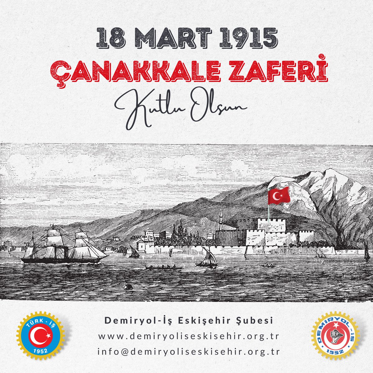 demiryolis26's tweet photo. 18 Mart 1915 Çanakkale Zaferimiz Kutlu Olsun! #demiryoliş #demiryolişeskişehir #çanakkalezaferi https://t.co/k9LnWVOj4x