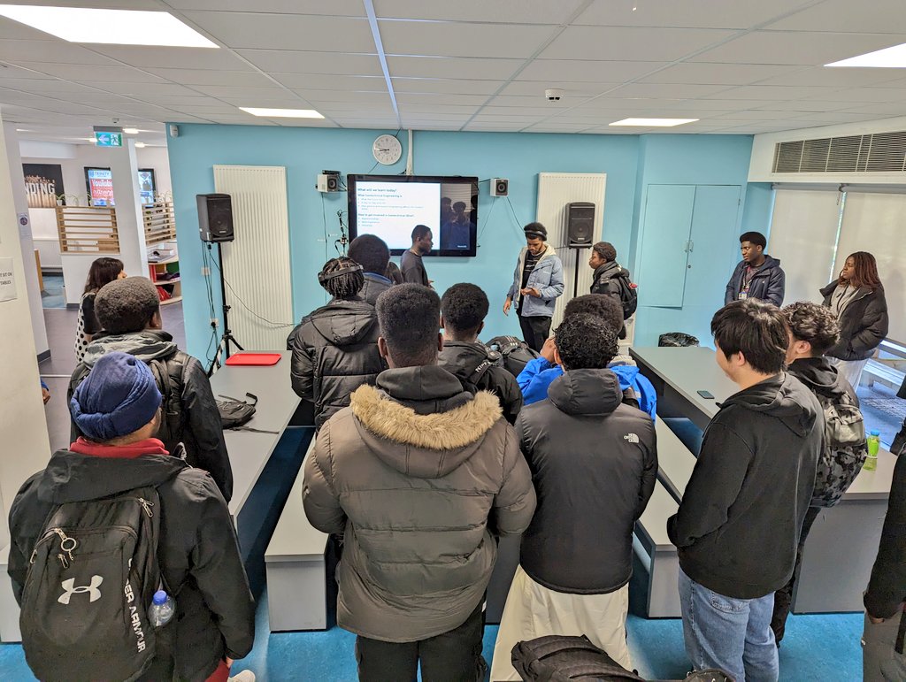 TrinityHighEng's tweet photo. What a pleasure it was to welcome back ex-student Michael Owusu and to listen to his thought provoking presentation on Geotech Engineering #proudteachermoment @TrinityHigh6th https://t.co/p6ouB6Wp8Z