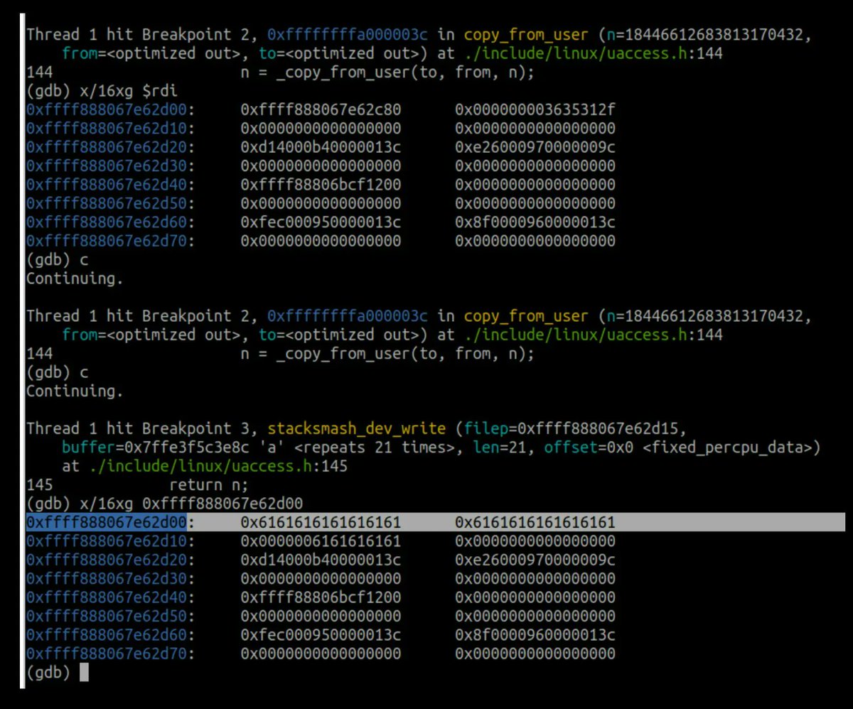 0xor0ne's tweet image. Introduction series on Linux kernel exploitation by Keith Makan 

Debugging: blog.k3170makan.com/2020/11/linux-… 
Stack overflow: blog.k3170makan.com/2020/11/linux-… 
Privilege escalation: blog.k3170makan.com/2021/01/linux-… 

#Linux #kernel #exploit #infosec #cybersecurity