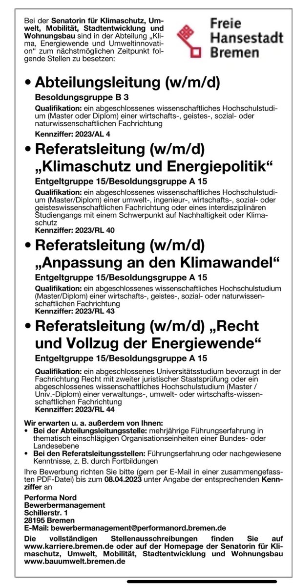 Heute im ⁦⁦<a href="/weserkurier/">weserkurier</a>⁩ ! 8 Wochen vor der Wahl in #bremen! Grüne Filzokratie! Skrupellos sollen noch schnell hochdotierte Stellen besetzt werden!