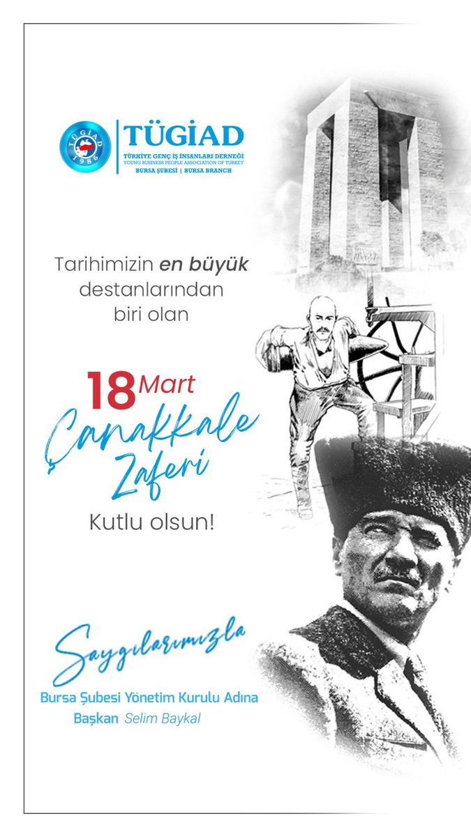 TUGIADBURSA's tweet photo. Çanakkale zaferi kutlu olsun … @SelimBaykal #canakkalezaferi https://t.co/GQGl82w83y