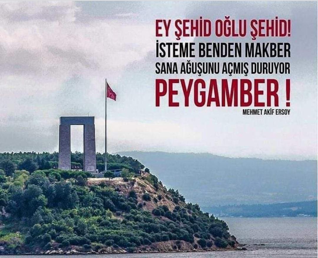 Çanakkale imandır 
İsmail olmaktır 
Şehadeti hisseden bir millettir
Bağımsızlıktır
Peygamber efendimiz s.a.v komşu olma isteğidir
Haleptir, Yemendir, üsküptür
Türkiyedir
Ve en nihayet emperyalizme karşı tarihteki en büyük başkaldırıdır.

Şehitlerimize şükran ve rahmet ile...