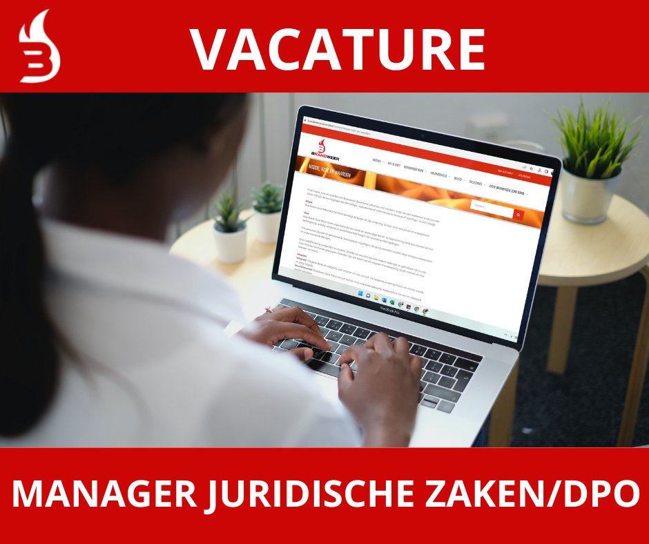 📢 Vacature: manager juridische zaken/DPO 

Kom onze beleidscel versterken met jouw expertise in juridische zaken en gegevensbescherming. 
👉 Infosessie 21/03 zonaal kantoor Brasschaat  19h
Lees er alles over op ow.ly/SFXR50NbXyj

#wijzijnbrandweerzonerand #fusievankracht