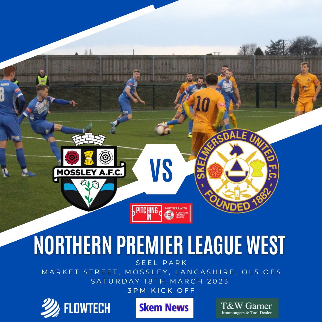 Skemutdofficial's tweet photo. It’s Matchday

We travel to the Total Rope Solutions Seel Park today to face @MossleyAFC 

Join Brodie and the lads to see if they can bring home the 3 points 🔵⚪️ https://t.co/4YPY4CvmKV
