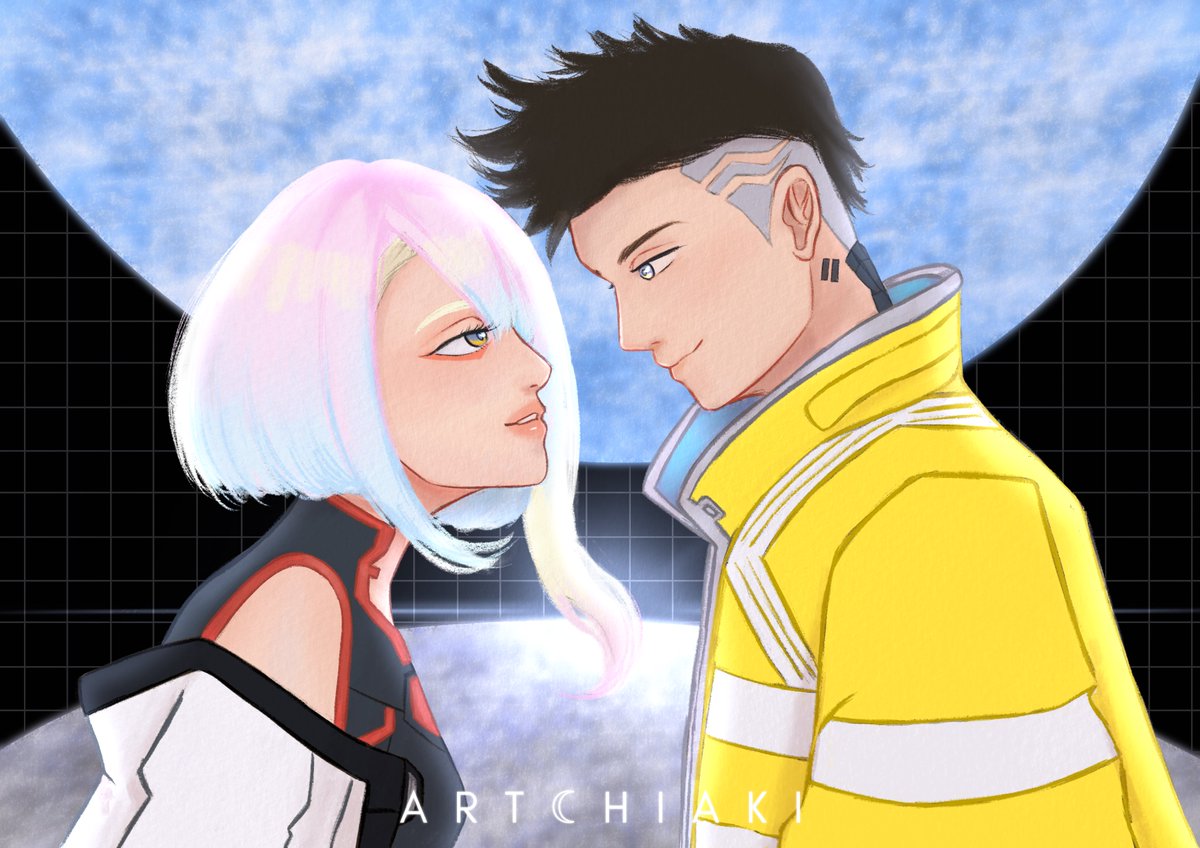 artchiaki's tweet photo. 🌕 #CyberpunkEdgerunners #illustration https://t.co/EO6ETdMgg3