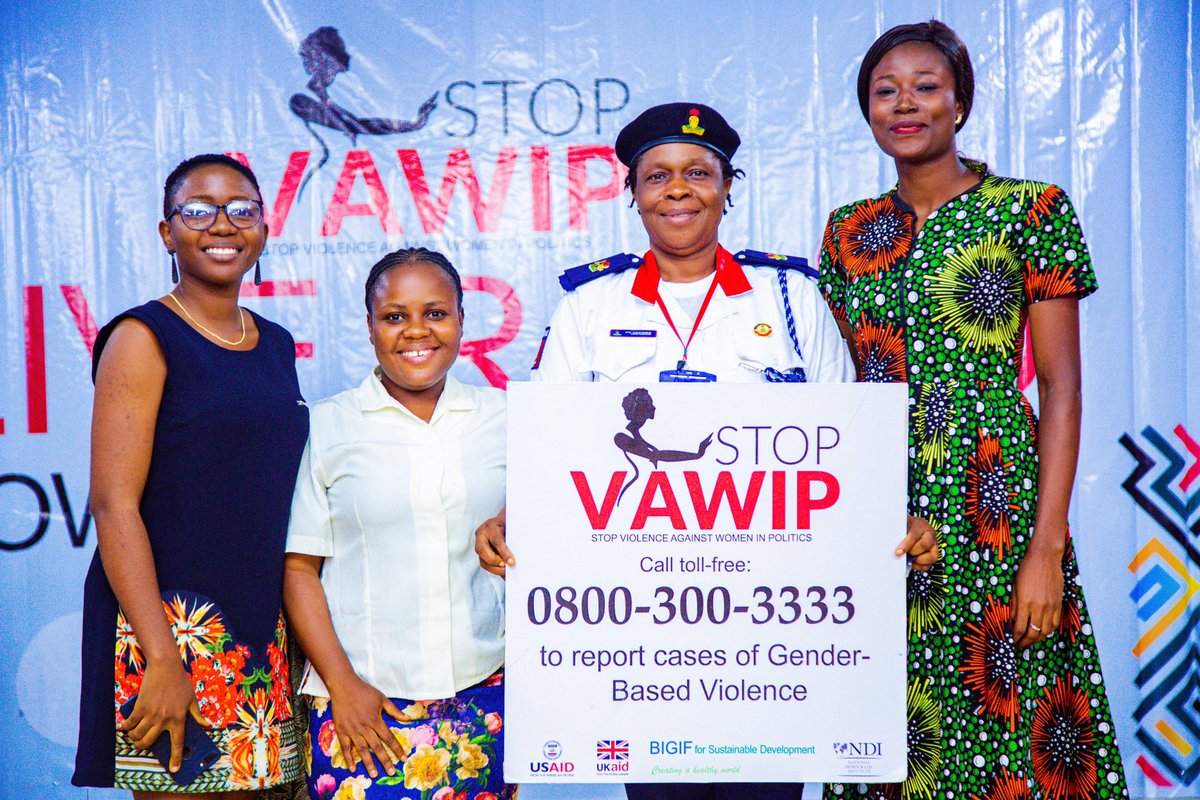 ghfngo's tweet photo. Women's participation in politics is our priority and we must promote and protect their (our) interests.
Call BIGIF Toll-free Line: at 0800-300-3333, and report cases of violence against women during and after the election.
#StopVAWIP #VoteNotFight #ElectionNoBeWar https://t.co/gZou2uetZk
