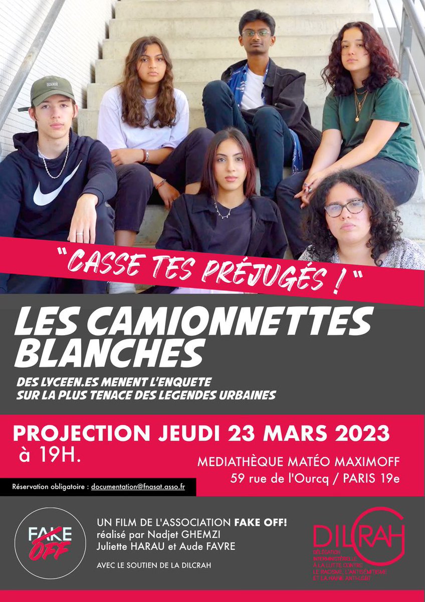 J-6 avant la projection du premier film de Fake Off 🙌🏼

Des lycéen.nes de Seine-Saint-Denis ont enquêté sur une des plus grosses légendes urbaines de ces dernières années. 

Déroulez, on vous explique le projet, et on vous met même quelques extraits juste ici 👇🏼