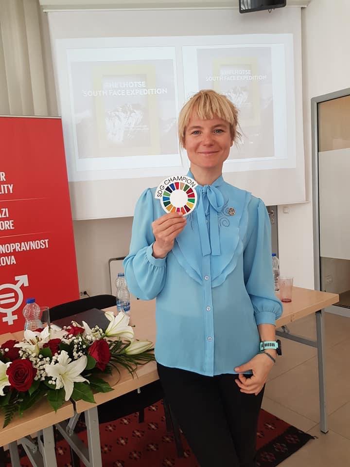 '4 years ago, I became an SDG Champion and it's been an incredible journey since. I carry the badge with pride, even to the highest peaks, and remain committed to promoting our shared Sustainable Development Goals. #SDGChampion #SustainableDevelopmentGoals @UN_Kosovo