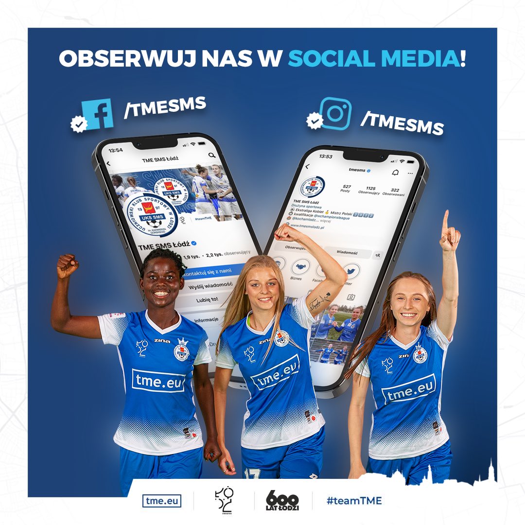 TME_team's tweet photo. Zapraszamy także na Social Media drużyny ⚽️ TME SMS Łódź na Facebooku i Instagramie ☺️📲 https://t.co/iYInxxnLxK