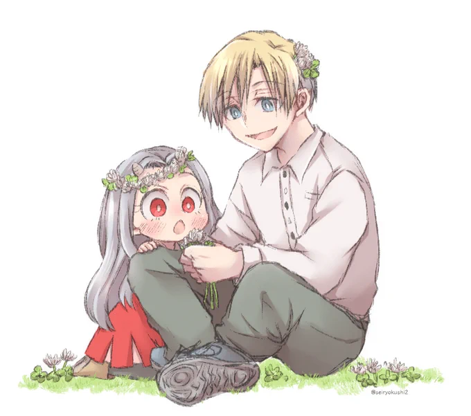 物間くんと壊理ちゃんがアニメに出たよ記念!過去絵ですがこの二人の組み合わせ大好き! 