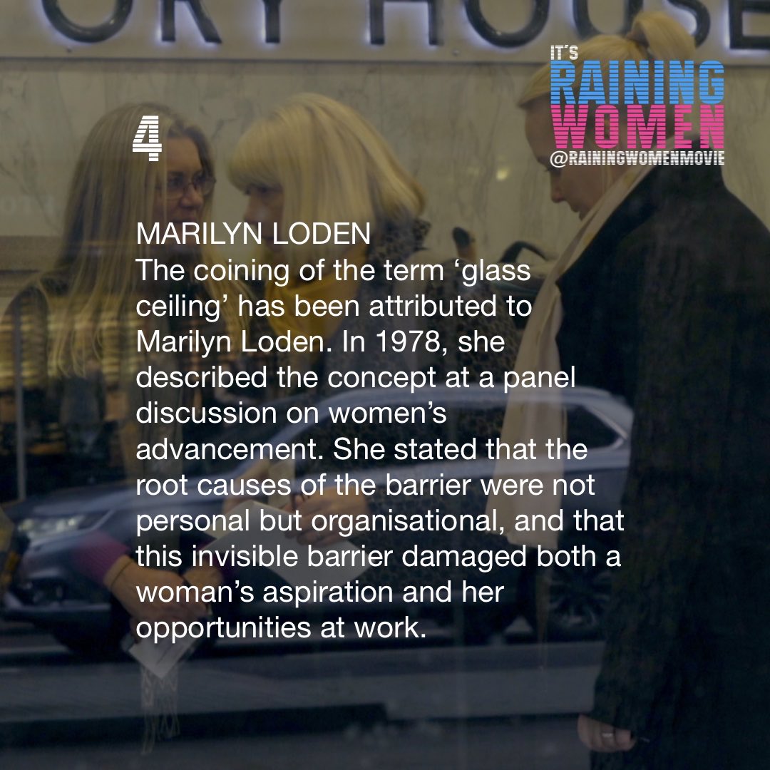 rainingwomenmov's tweet photo. It's Raining Women Toolkit – Card 4 📌

The term 'glass ceiling' was coined 45 years ago in New York City, the exact date was 24 May 1978. 🧰

#glassceiling #toolkit #tips #tipsandtricks #marilynloden #1978 https://t.co/GsOnyAKHU2