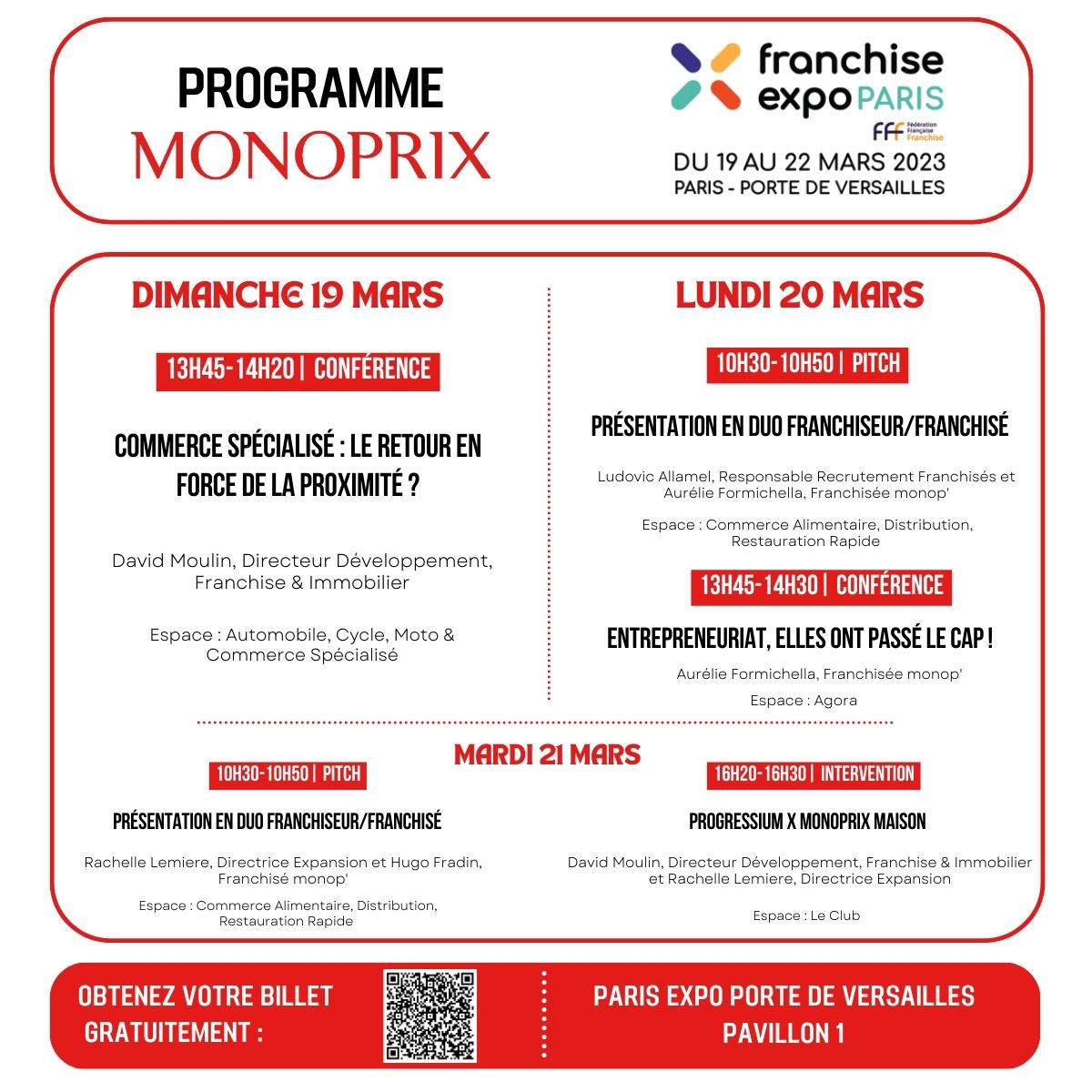 J-1! Le groupe Monoprix sera présent au Salon @Franchise_Expo Paris du 19 au 22/03 ! 4 jours d’échanges et de rencontres durant lesquels notre équipe #Franchise & #Développement vous présentera nos enseignes #Monoprix, #monop’, #MonoprixMaison & @_NATURALIA 📍 RDV stand R120-S121