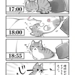ぐっすり眠っていたのに、もう少しでご飯の時間というタイミングで･･･！可愛すぎる「猫漫画」が話題に！