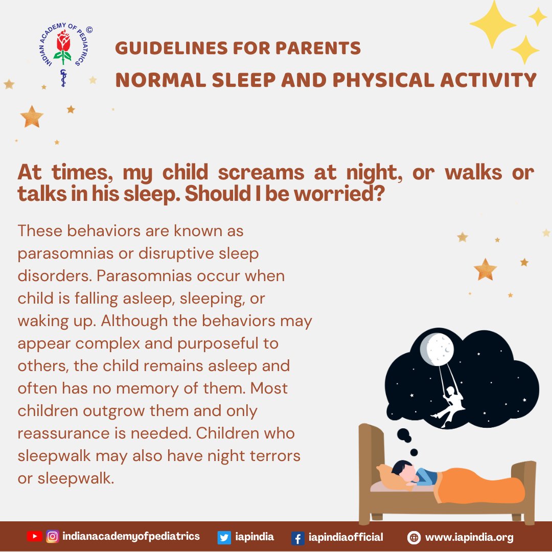 Indian Academy of Pediatrics (IAP) on Twitter "Sleepwalking, night