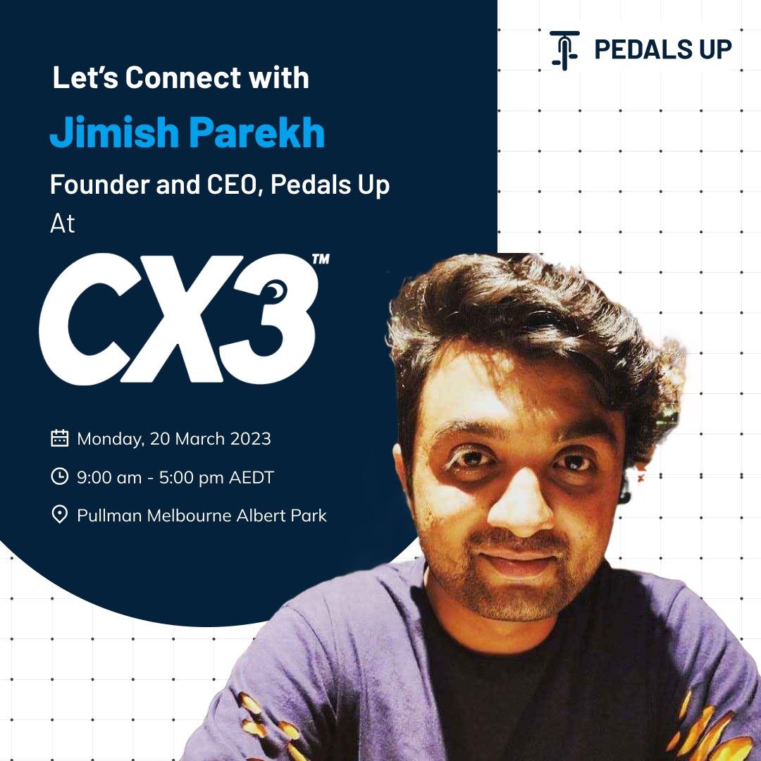 _pedalsup's tweet image. Meet our Founder and CEO @touringminded at CX3 Melbourne! If you’re a tech enthusiast, find Jimish at the venue to jam on all things #web3 and more 🙌

See you there!

#web3community #cx3 #webdevelopment