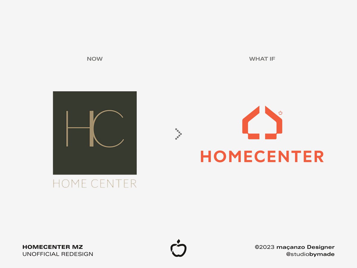 StudiobyMADE's tweet photo. (Unofficial) HomeCenter MZ Redesign
The challenge was to put the home at the center as a negative to symbolize a big empty room ready to be furnished.
© 2023 maçanzo Designer
#logodesign #branding #maçanzo #studiobyMADE #byMADE https://t.co/UrbNi8ud0s
