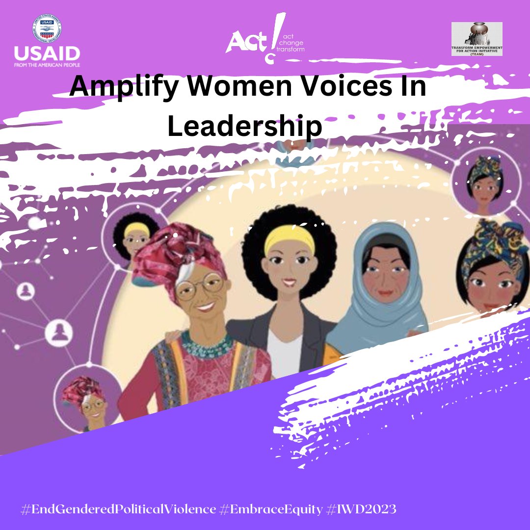 Transform Empowerment For Action Initiative (TEAM) (@transformfor) on Twitter photo Enhancing the Progressive Realization of Gender Equity in Political Leadership
#EndGenderedPoliticalViolence #EmbraceEquity #IWD2023
<a href="/USAIDKenya/">USAID Kenya</a>
<a href="/tendasasa/">Act Change Transform (Act!)</a> Enhancing the Progressive Realization of Gender Equity in Political Leadership
#EndGenderedPoliticalViolence #EmbraceEquity #IWD2023
<a href="/USAIDKenya/">USAID Kenya</a>
<a href="/tendasasa/">Act Change Transform (Act!)</a>