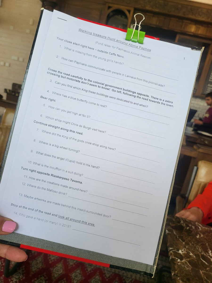 MsHKS's tweet photo. Treasure hunt today
Going to be a fun day!
90 questions!! Hope there is wine involved
#animalrescue #whenincyprus #walking #treasurehunt https://t.co/1Fr4cAiQz5