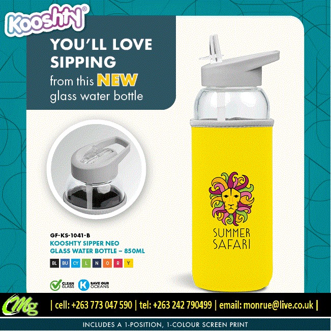 mongraphics's tweet image. Kooshty | Sipper Neo Glass Water Bottle
For an appealing alternative to single-use plastic drinkware, consider this reusable glass water bottle. The Neoprene sleeve insulates and protects your bottle while the lid allows for easy sipping on-the-go.
Min order units apply.